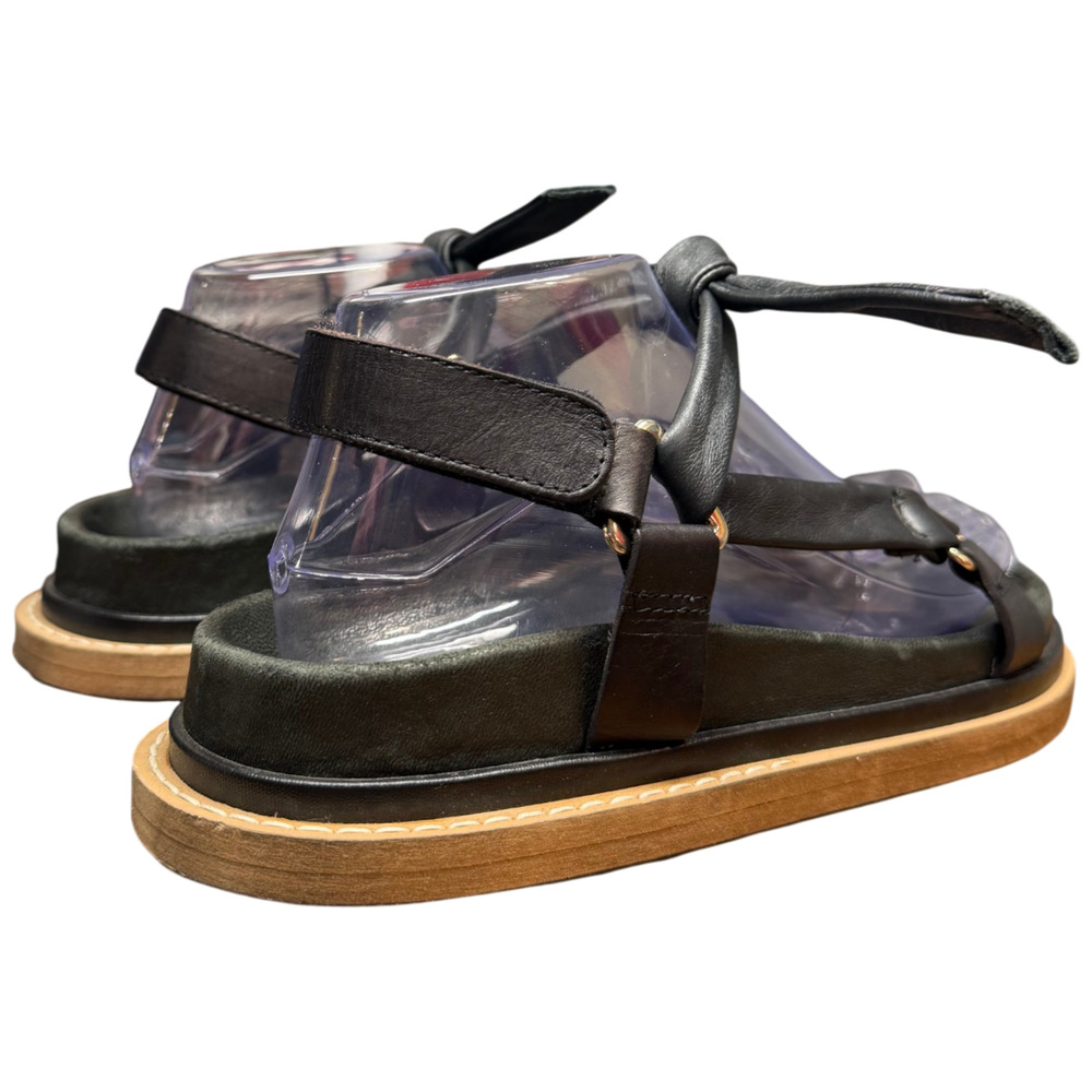 ALOHAS Tied Together Sandals Women's 8 Black Leather Comfort Shoes Casual - Picture 5 of 9